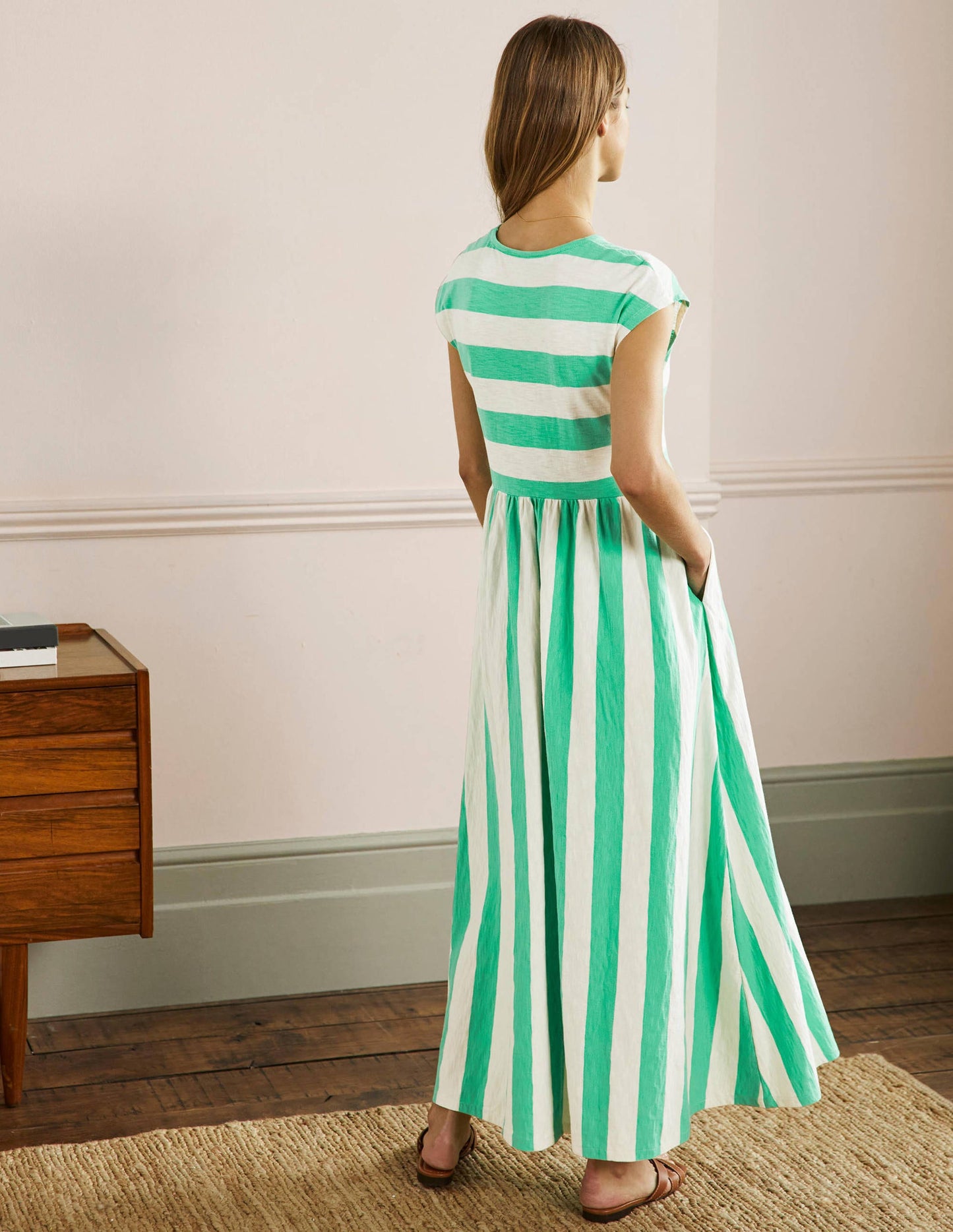 Easy T-Shirt Midi Dress-Gumdrop Stripe