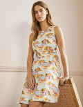 Smocked Waist Mini Dress-Ivory, Paradise Bay