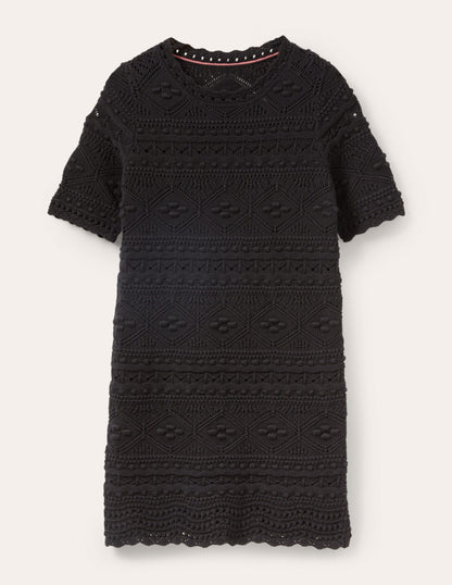 Claudia Textured Knitted Dress-Black-5