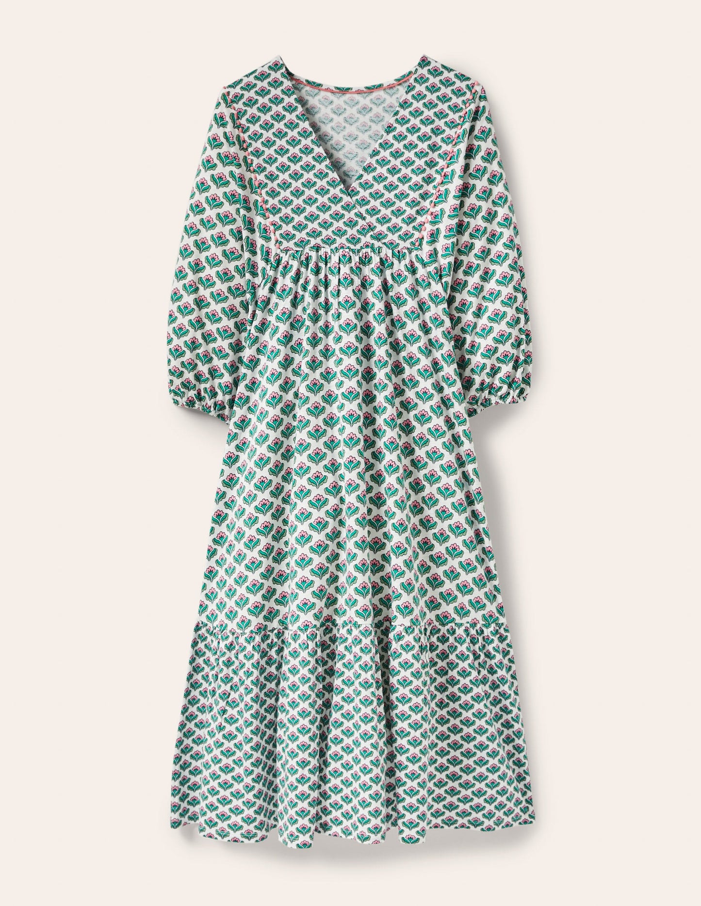 Anita Jersey Midi Dress-Ivy, Oriental Bud