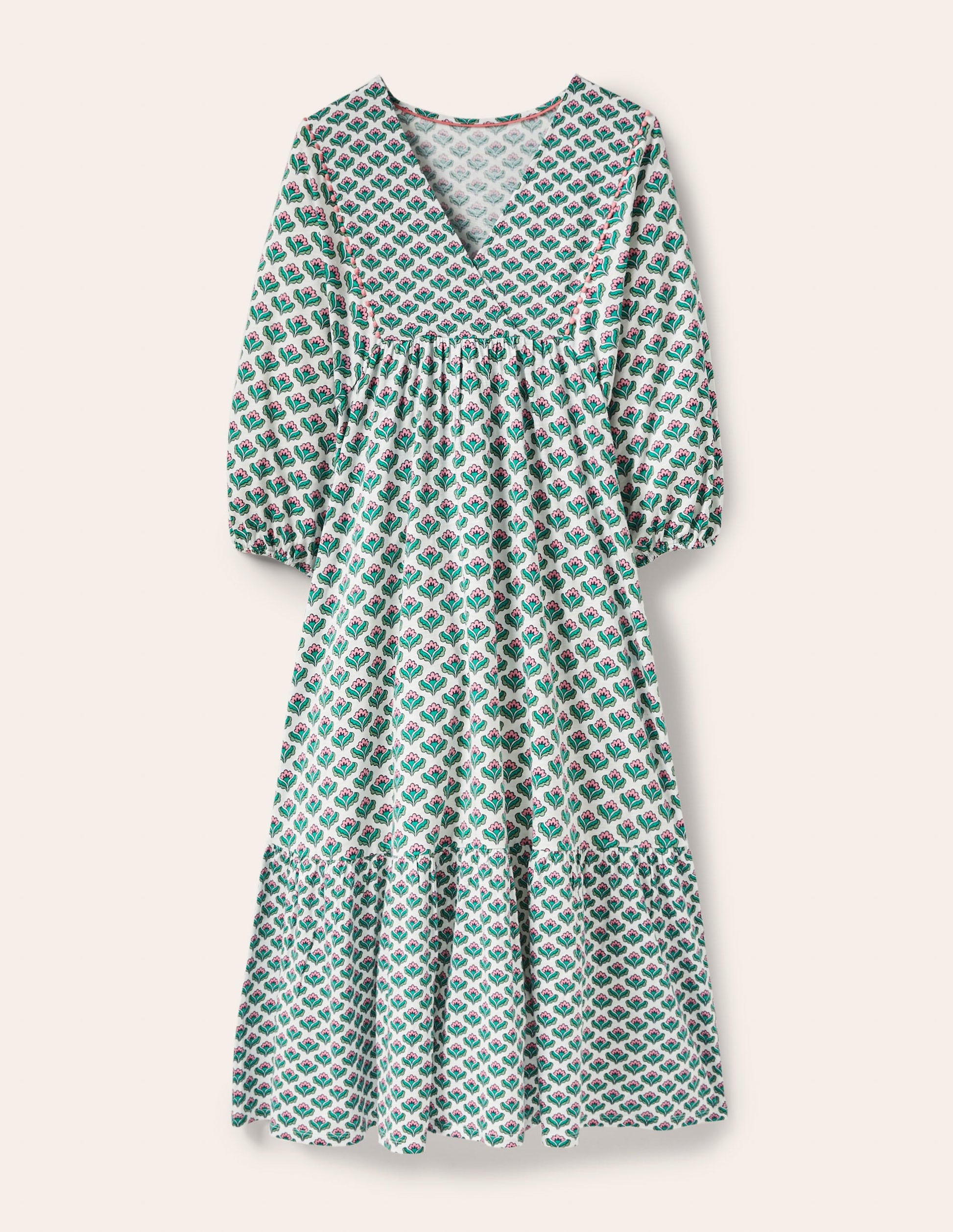 Anita Jersey Midi Dress-Ivy, Oriental Bud-5