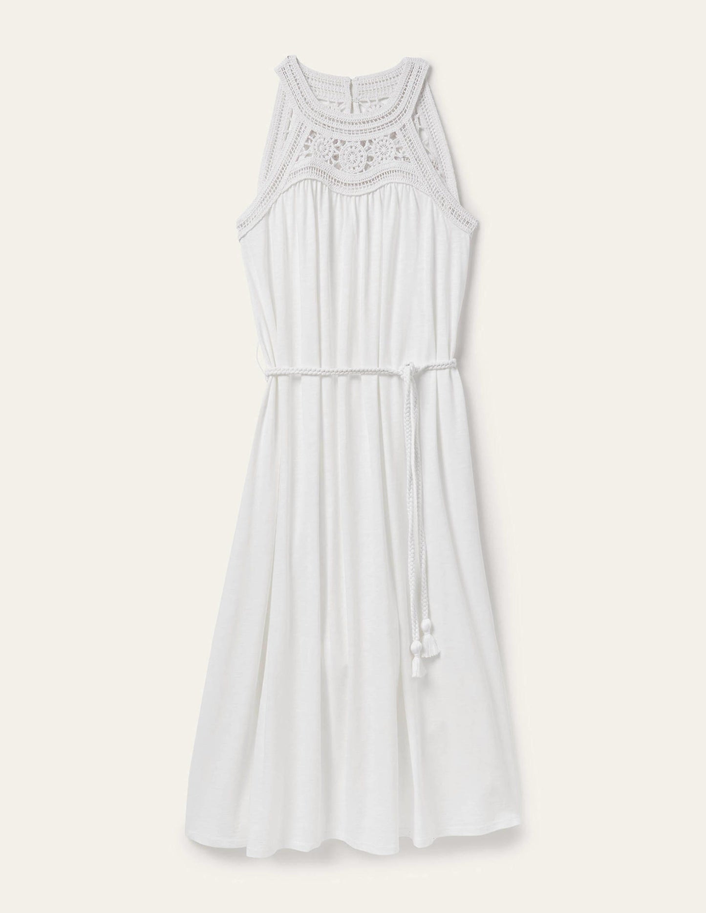 Anais Jersey Midi Dress-White