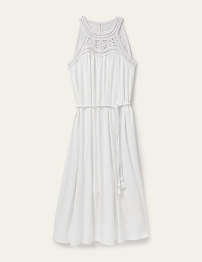 Anais Jersey Midi Dress-White-6