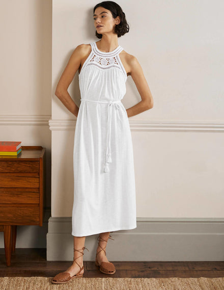 Anais Jersey Midi Dress-White