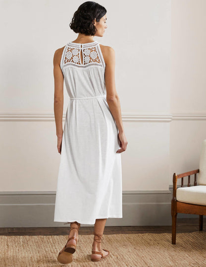 Anais Jersey Midi Dress-White-3