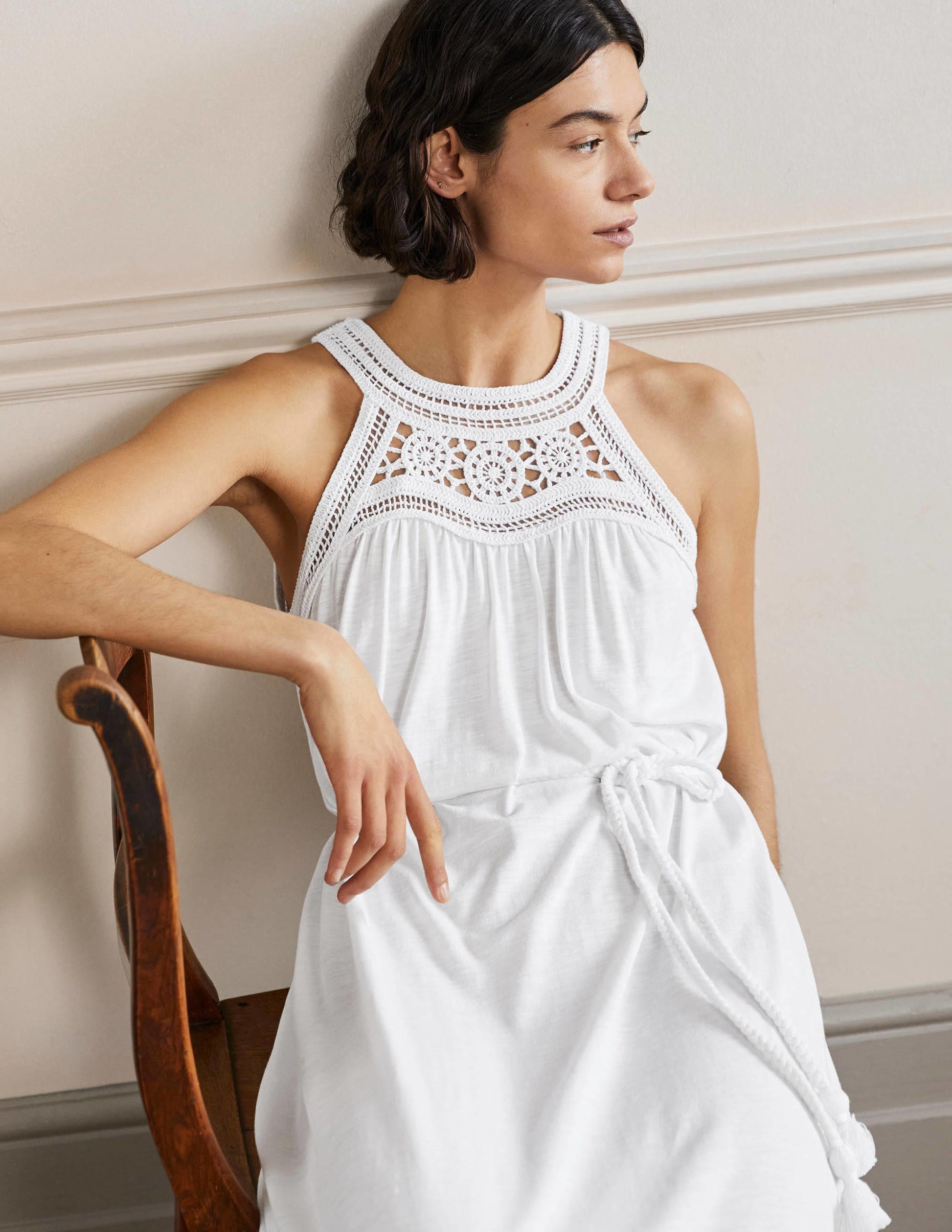 Anais Jersey Midi Dress-White-4
