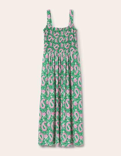 Peggy Jersey Maxi Dress-Green, Enchanting Paisley-6