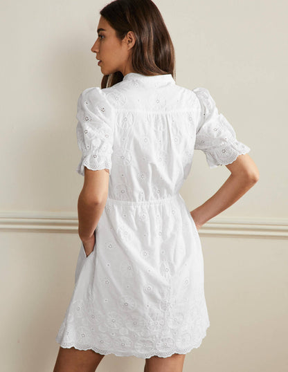 Puff Sleeve Broderie Dress-White-3