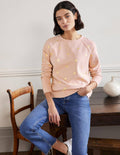 Printed Cotton Sweatshirt-Milkshake/Gold, Paradise Palm