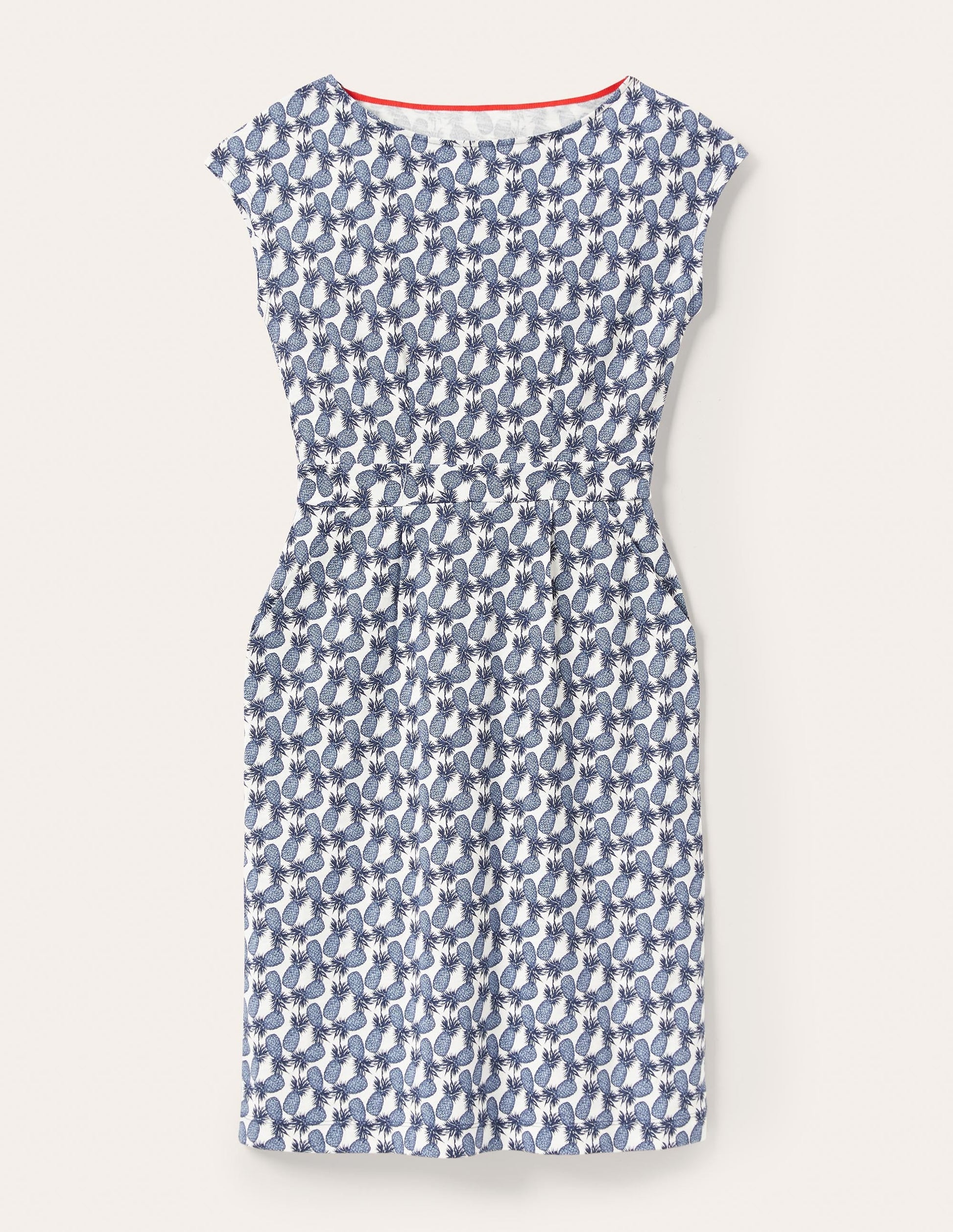 Florrie Jersey Dress-Ivory, Pineapple cluster-5