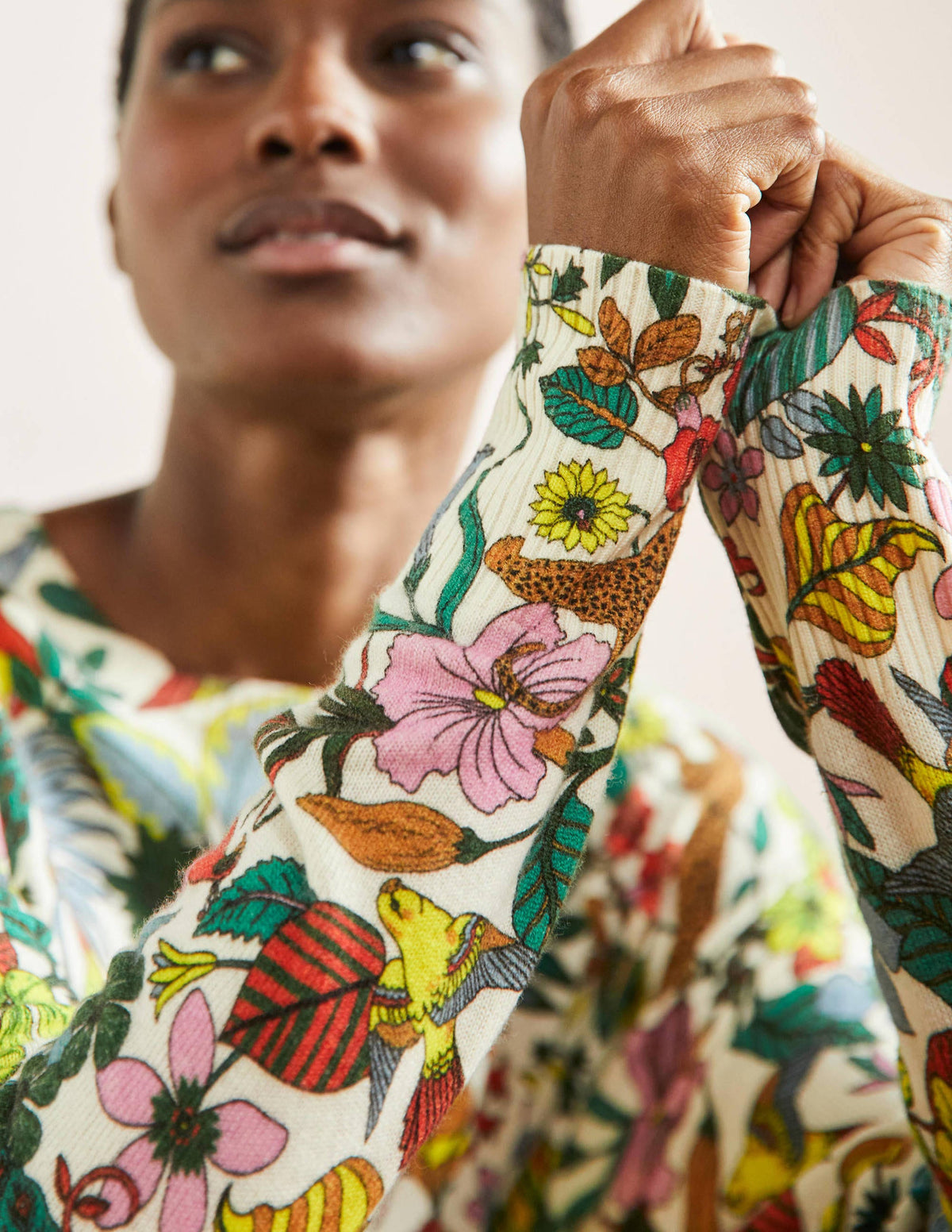 Margot Cashmere Jumper-Multi, Exotic Paradise-2