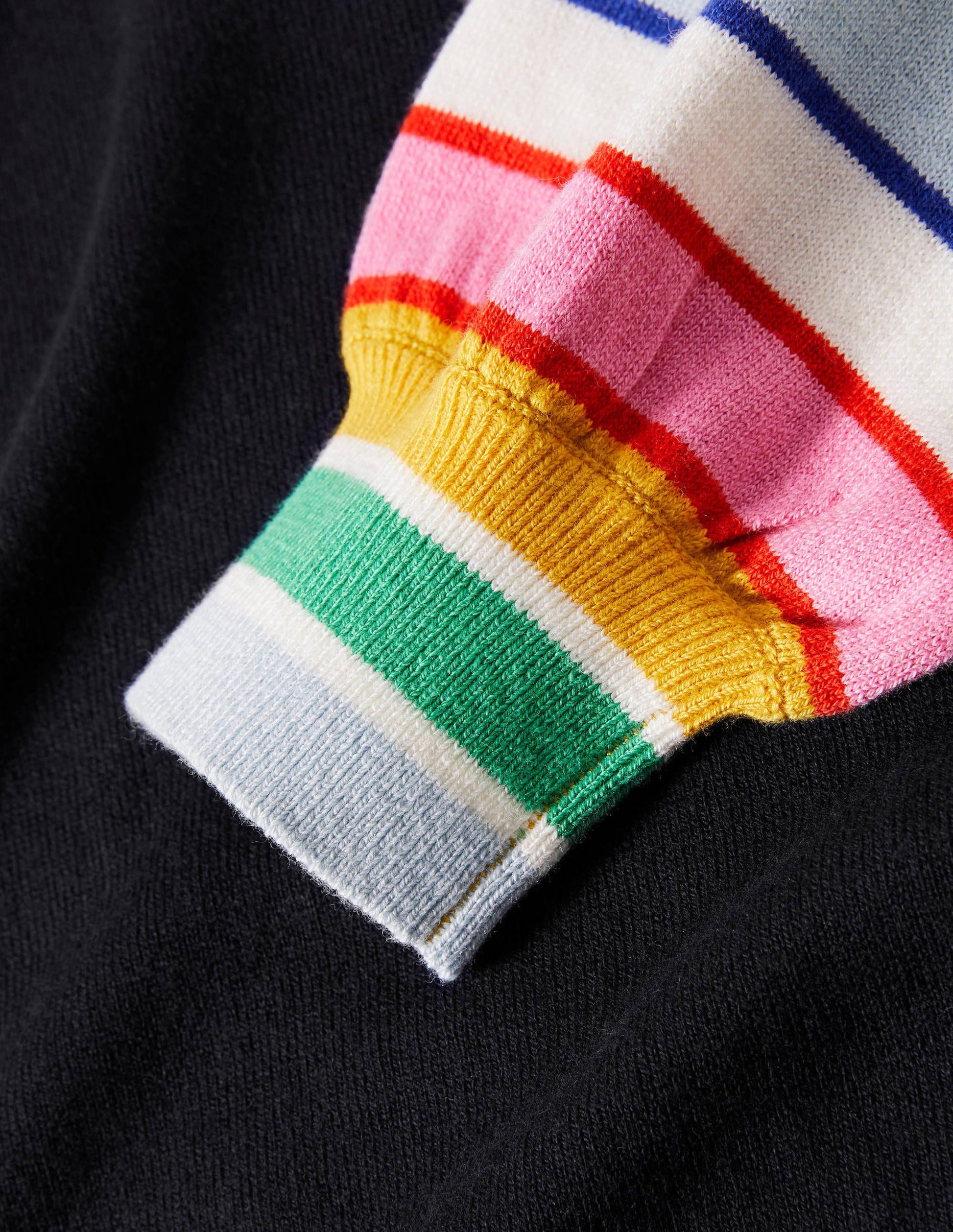 Striped Square Neck Jumper-Navy-5