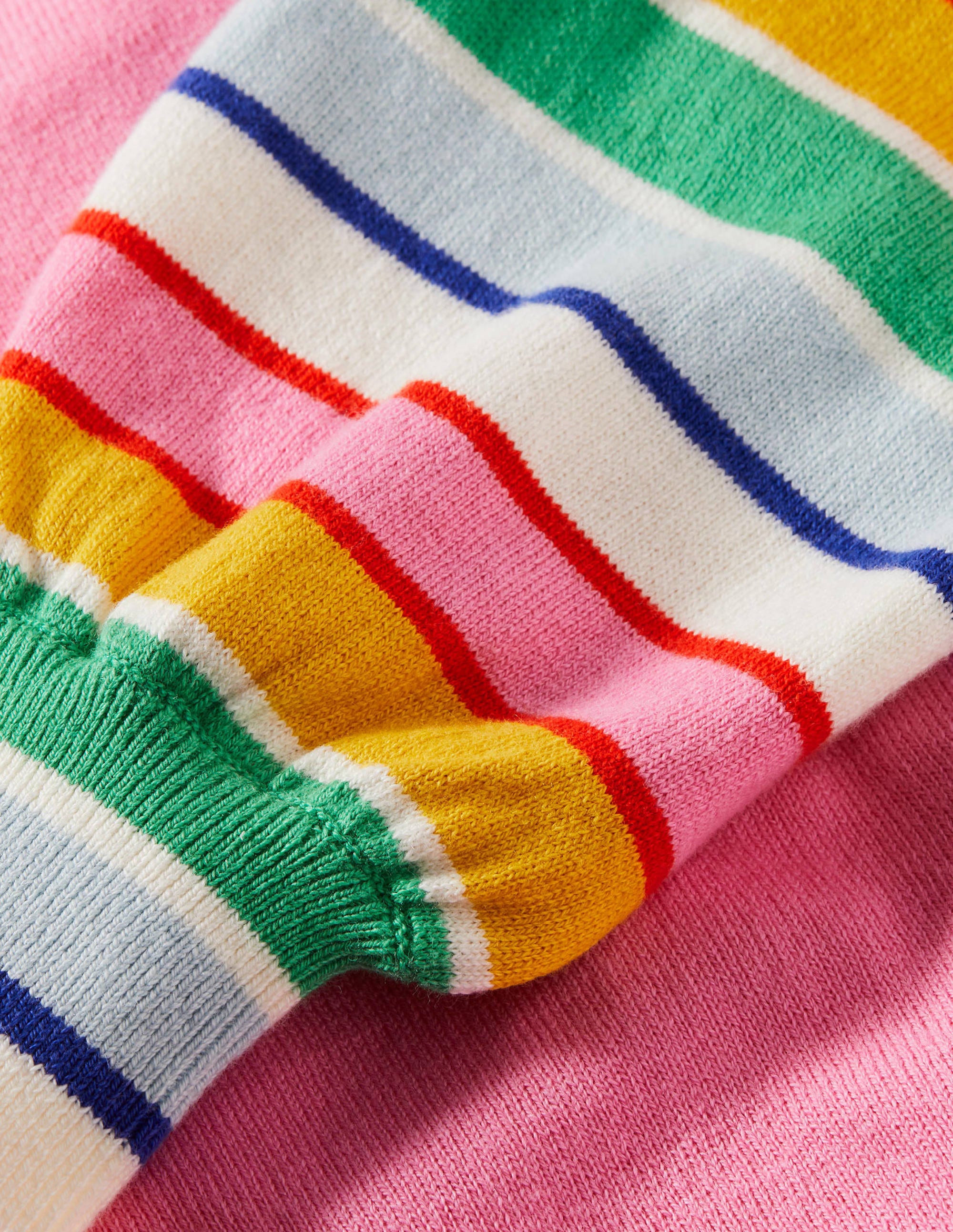 Striped Square Neck Jumper-Sachet Pink - Image 5