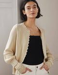 Sleeve Detail Knitted Cardigan-Oatmeal