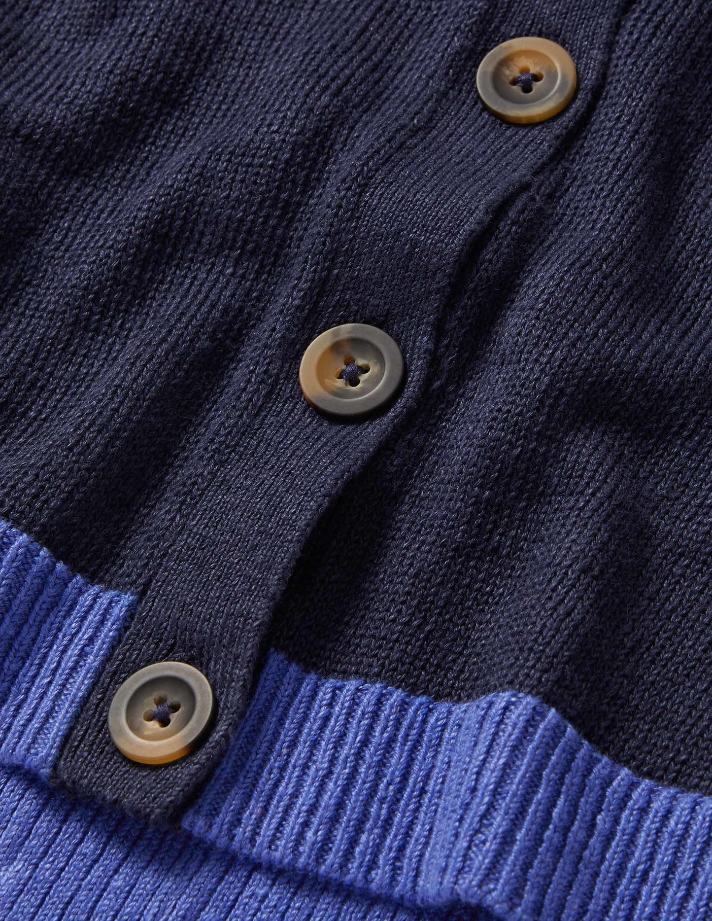 Colourblock Linen Cardigan-Navy Colourblock