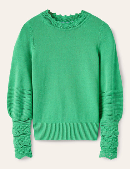 Sleeve Detail Knitted Jumper-Green Lagoon-6