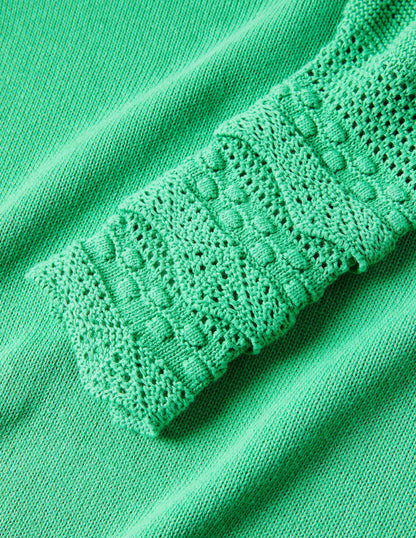 Sleeve Detail Knitted Jumper-Green Lagoon-7