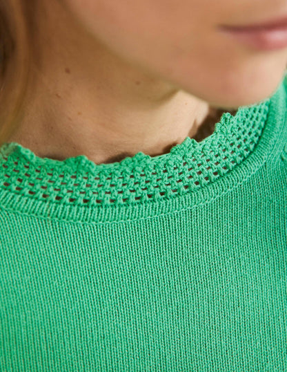 Sleeve Detail Knitted Jumper-Green Lagoon-2