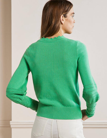 Sleeve Detail Knitted Jumper-Green Lagoon-3