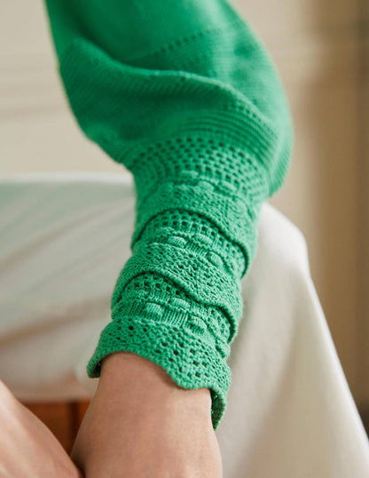 Sleeve Detail Knitted Jumper-Green Lagoon-5