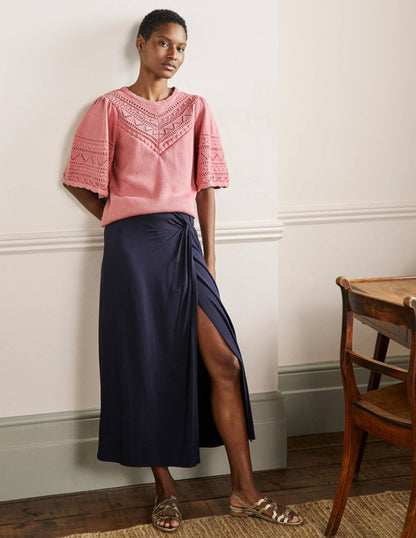 Wide Sleeve Crochet Jumper-Formica Pink-4