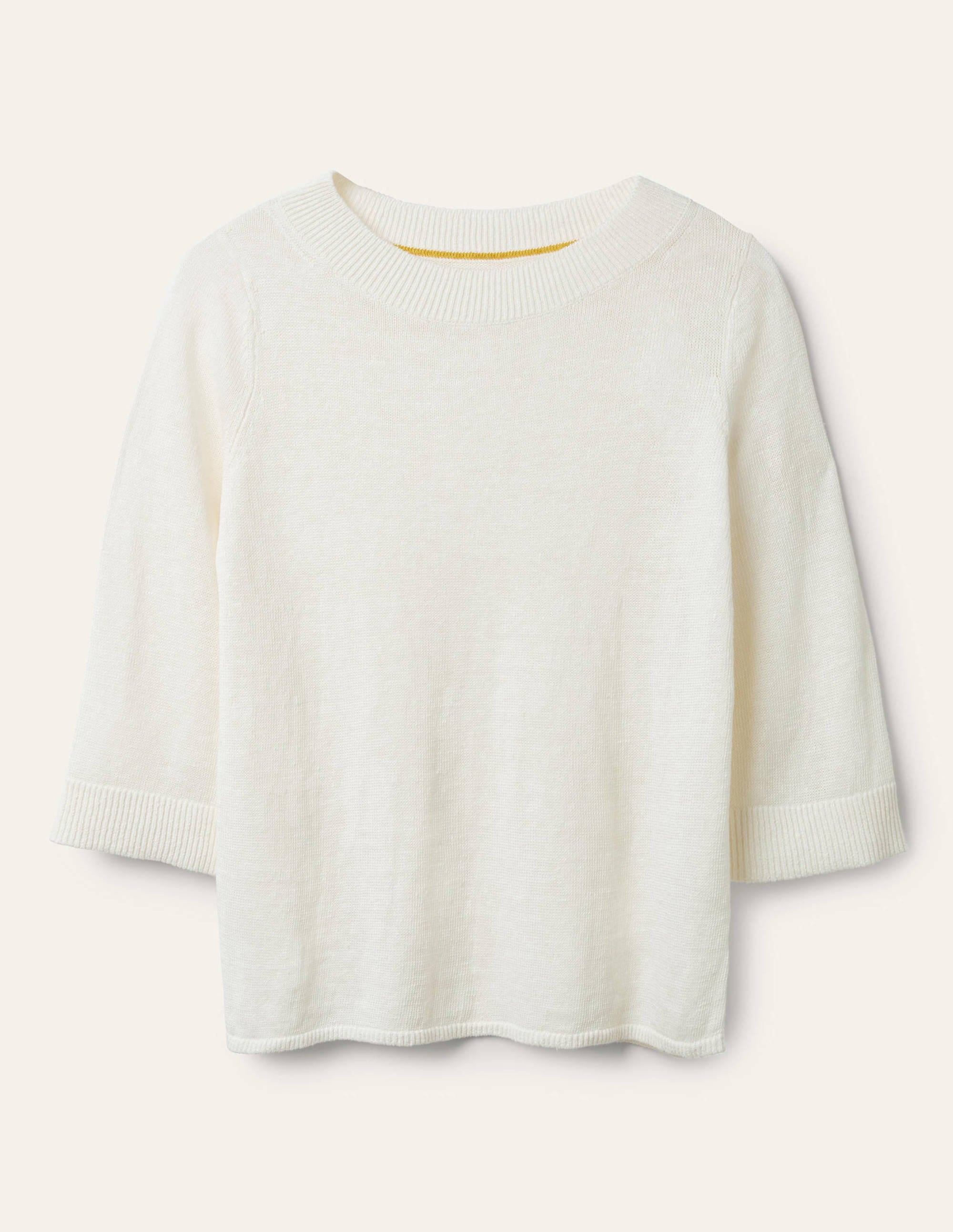 Relaxed Linen Jumper-Ivory - Image 5