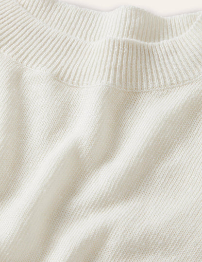 Relaxed Linen Jumper-Ivory