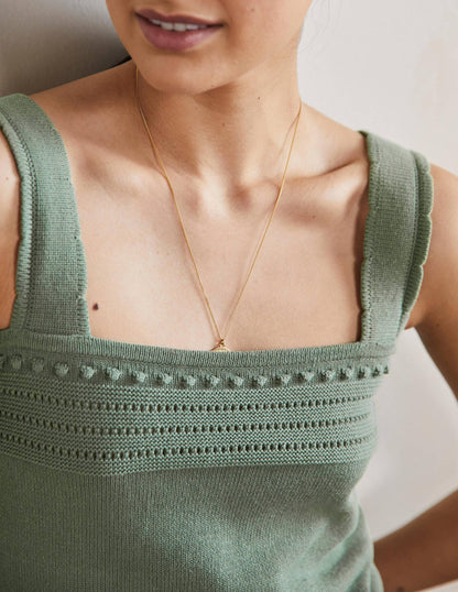 Crochet Detail Knitted Vest-Alder-2