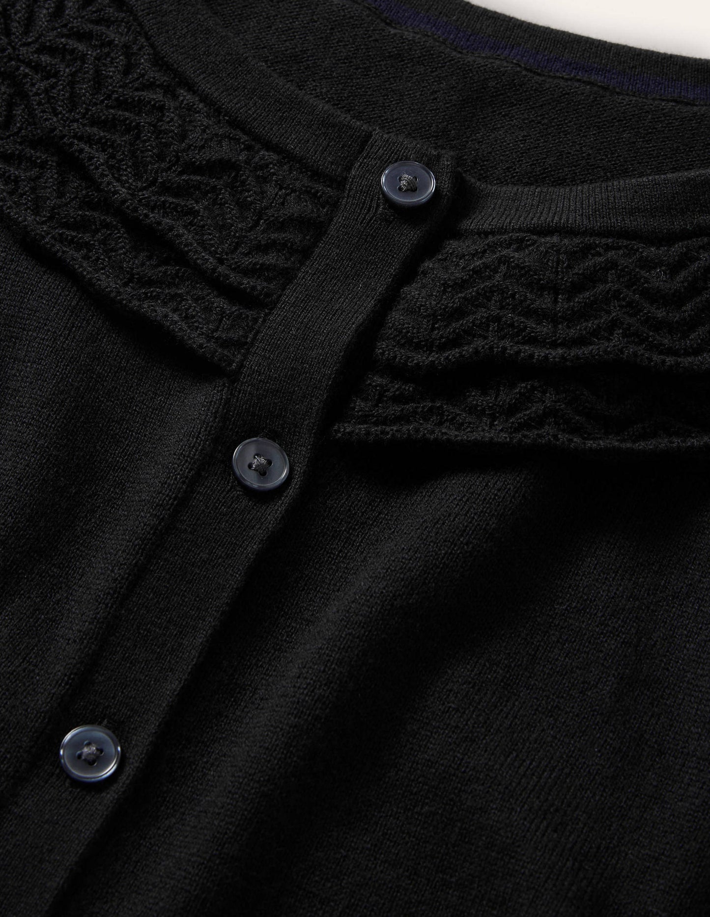 Collar Detail Cardigan-Black