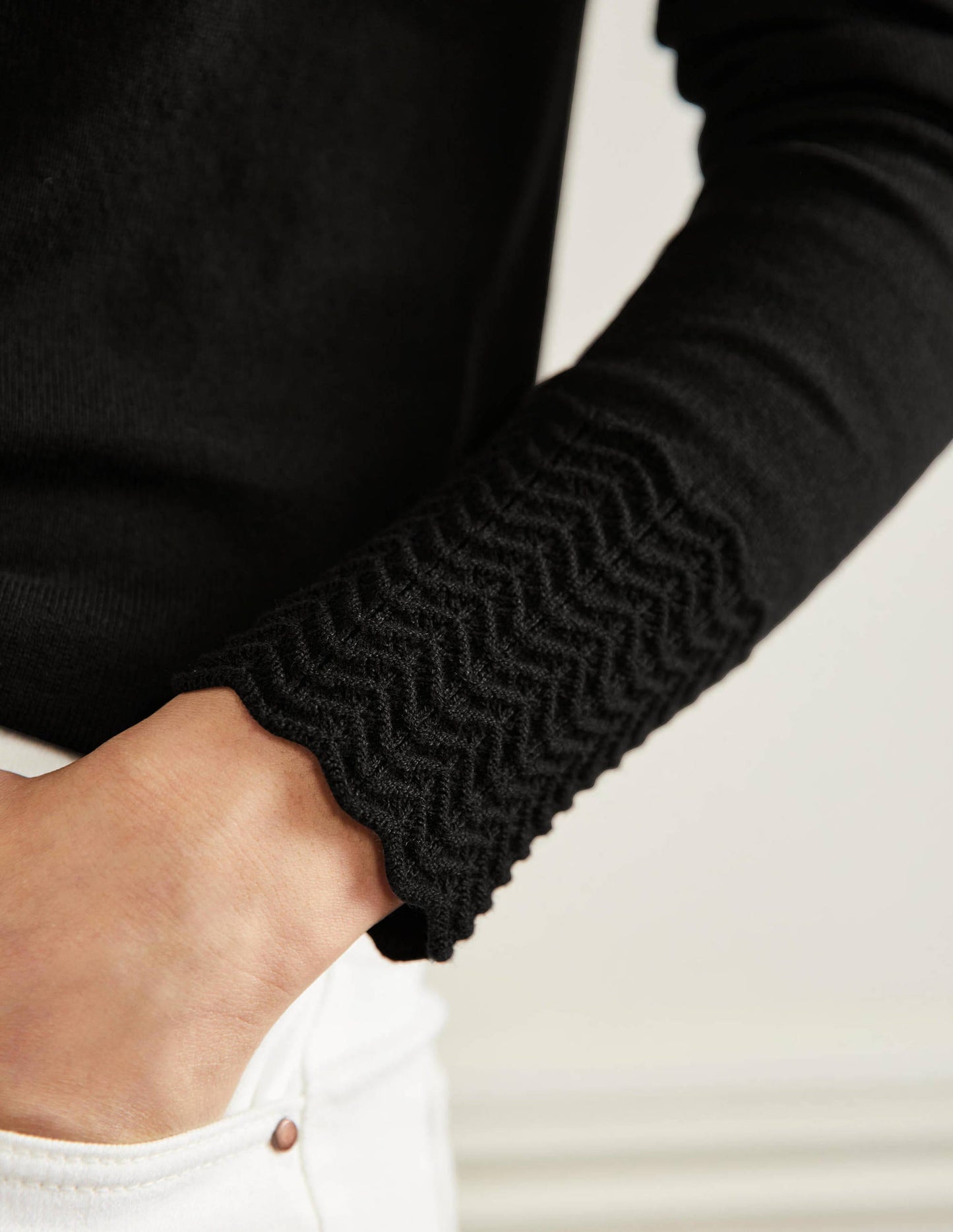 Collar Detail Cardigan-Black