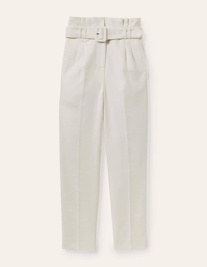 Carrie Paperbag Trousers-Ivory-5
