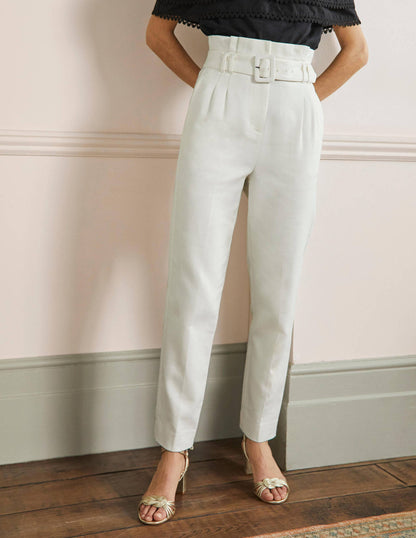 Carrie Paperbag Trousers-Ivory-4