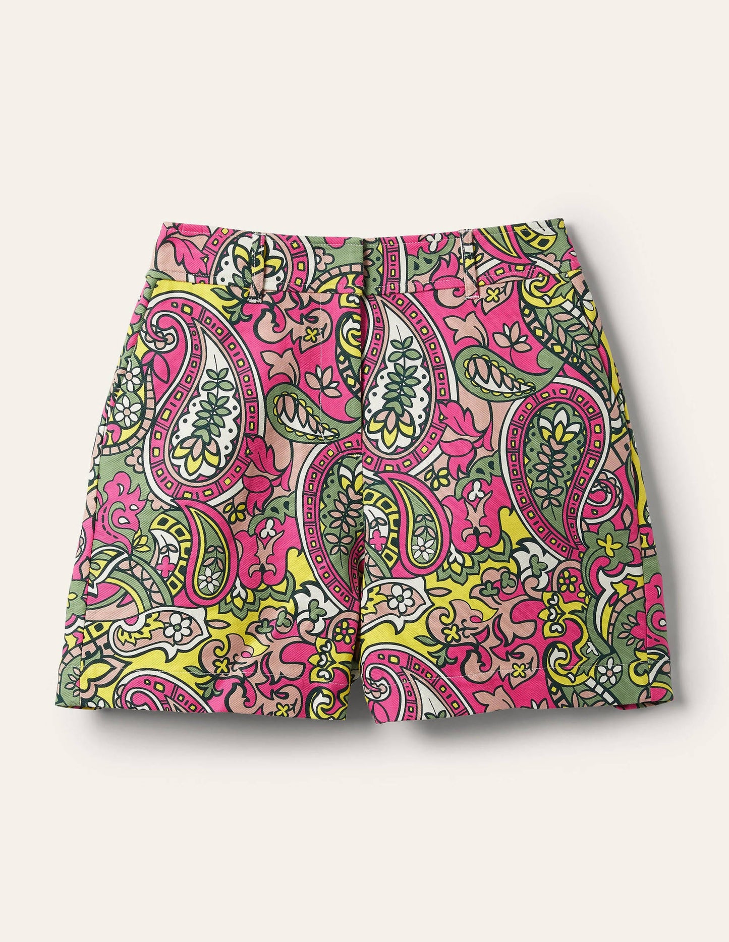 Carrie High Waisted Shorts-Pop Pansy, Paisley