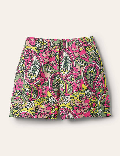 Carrie High Waisted Shorts-Pop Pansy, Paisley-6