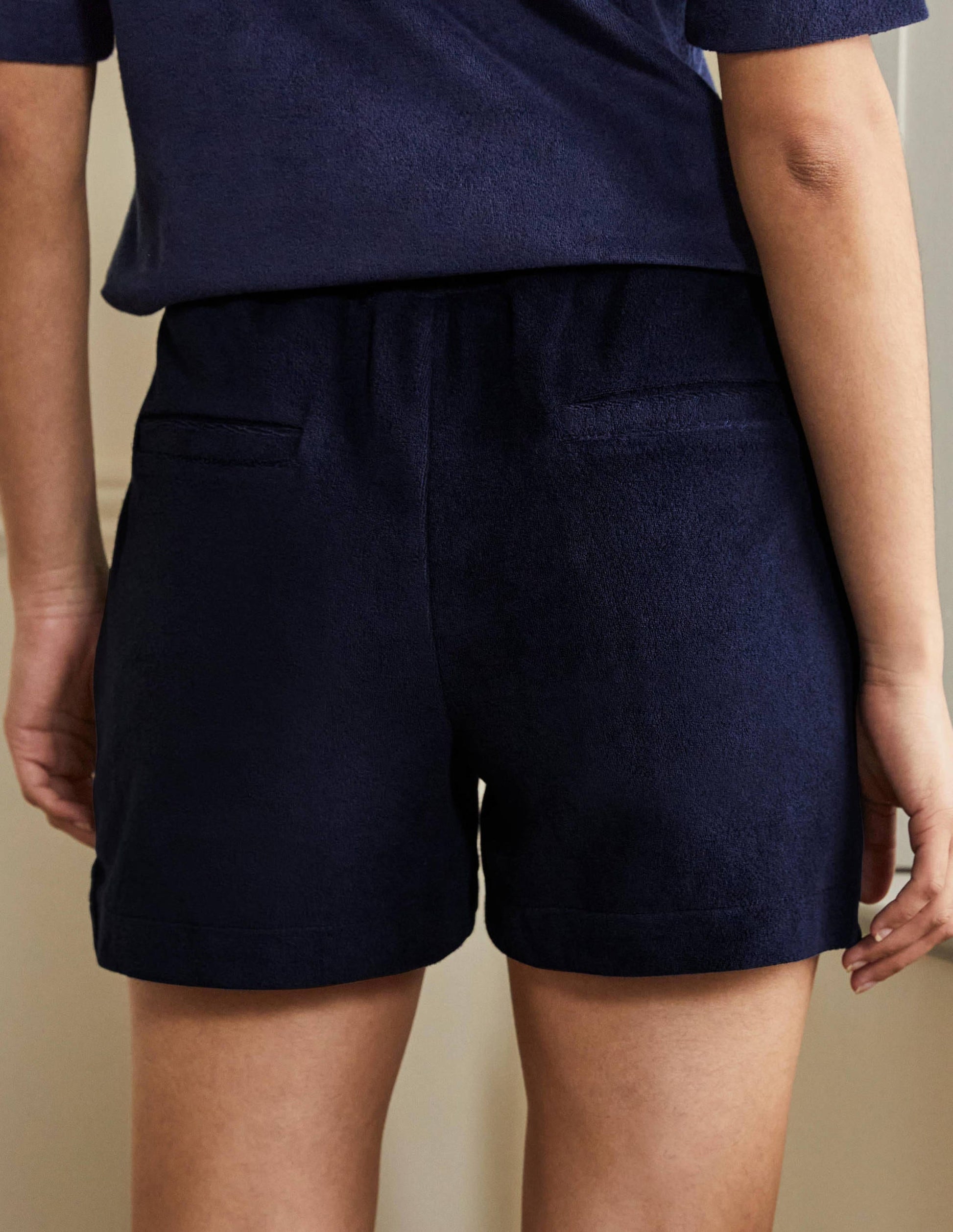 Erica Towelling Shorts-Navy-3