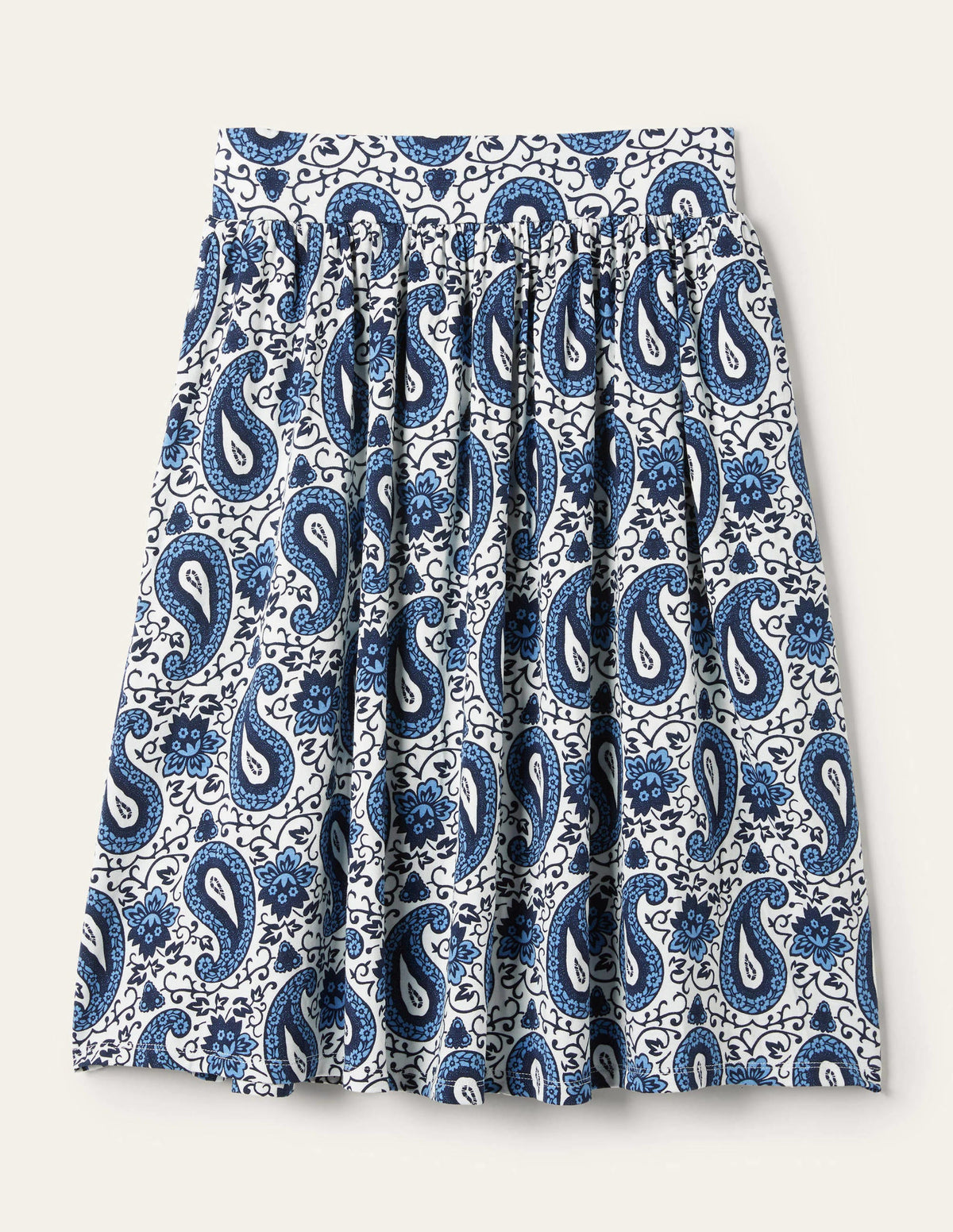 Pull On Jersey Mini Skirt-Hyacinth, Enchanting Paisley-5