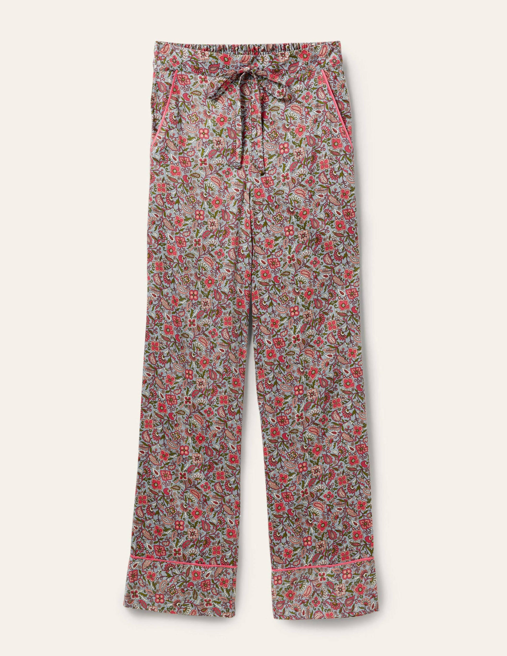 Cotton Pyjama Trousers-Blue/Ivory Oriental Paradise-5