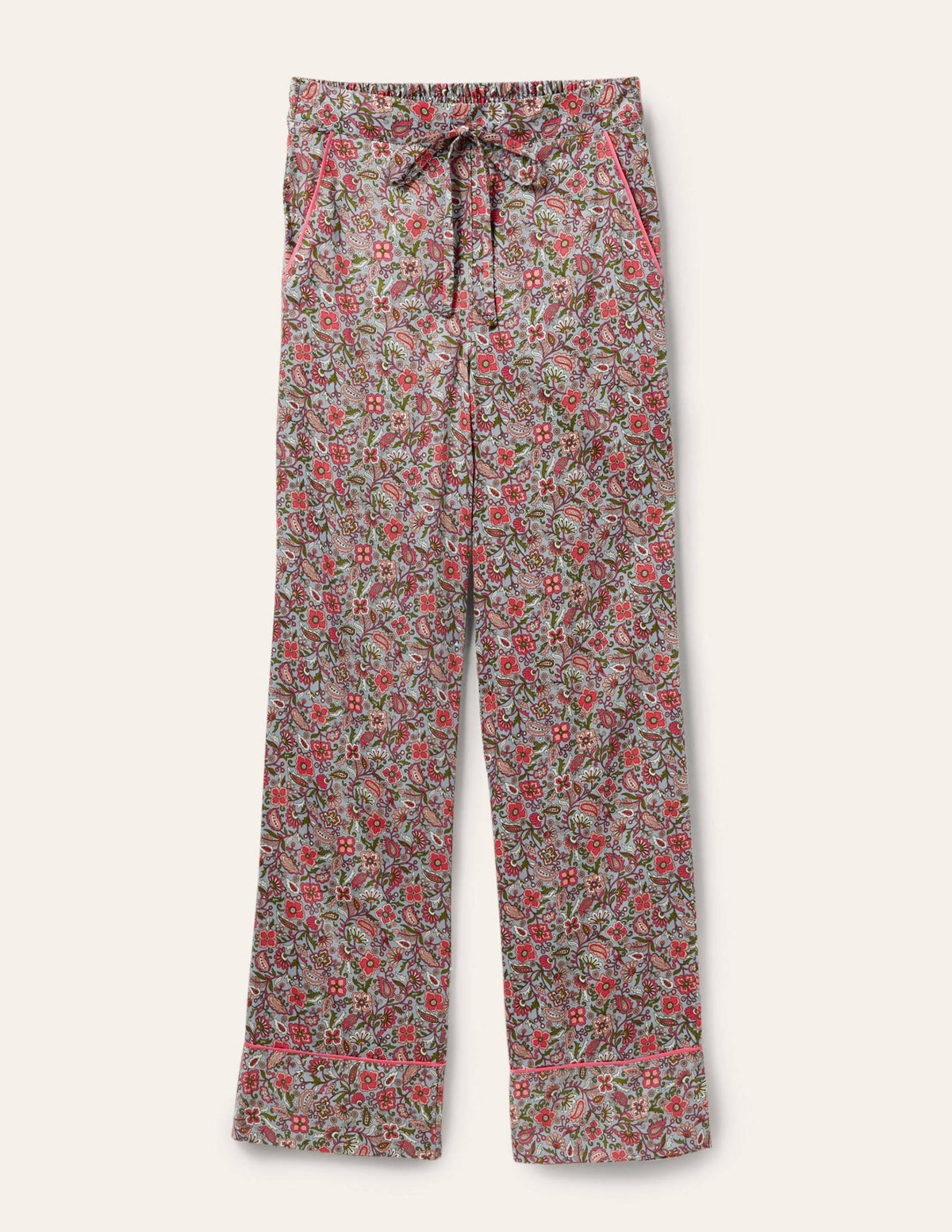Cotton Pyjama Trousers-Blue/Ivory Oriental Paradise - Image 5