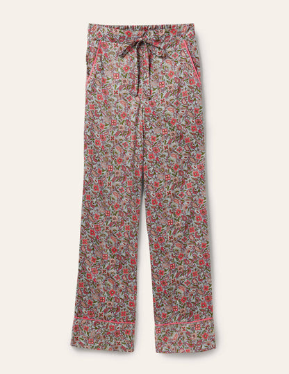 Cotton Pyjama Trousers-Blue/Ivory Oriental Paradise-5
