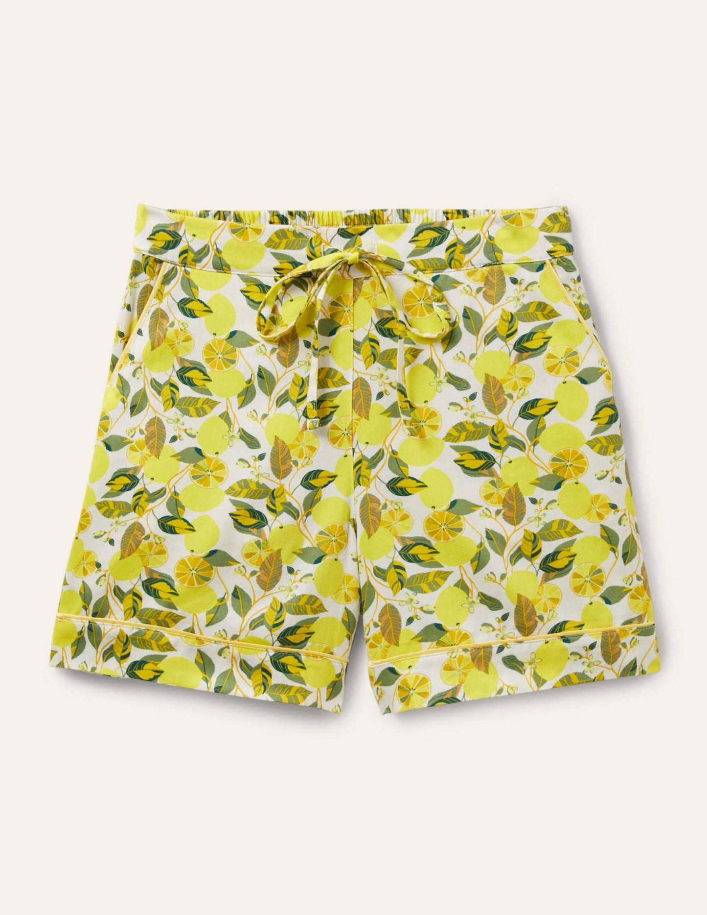 Easy Cotton Sleep Short-Ivory, Lemon Vine
