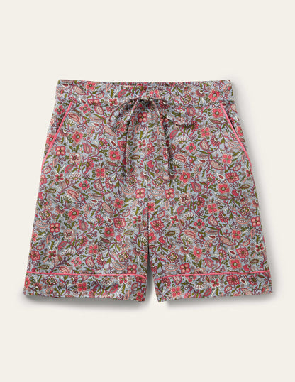 Easy Cotton Sleep Short-Blue/Ivory Oriental Paradise-5