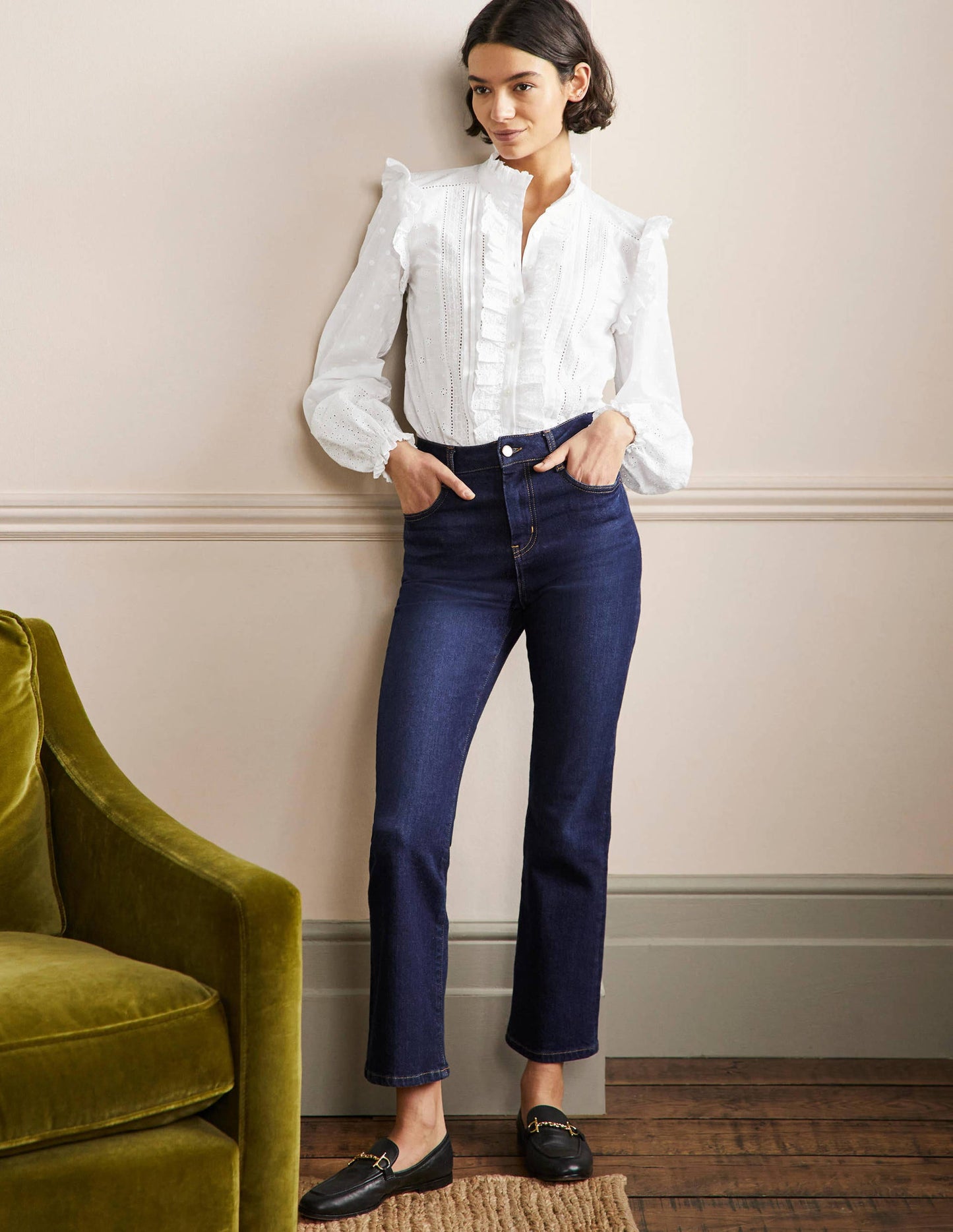 Iris Broderie Shirt-White