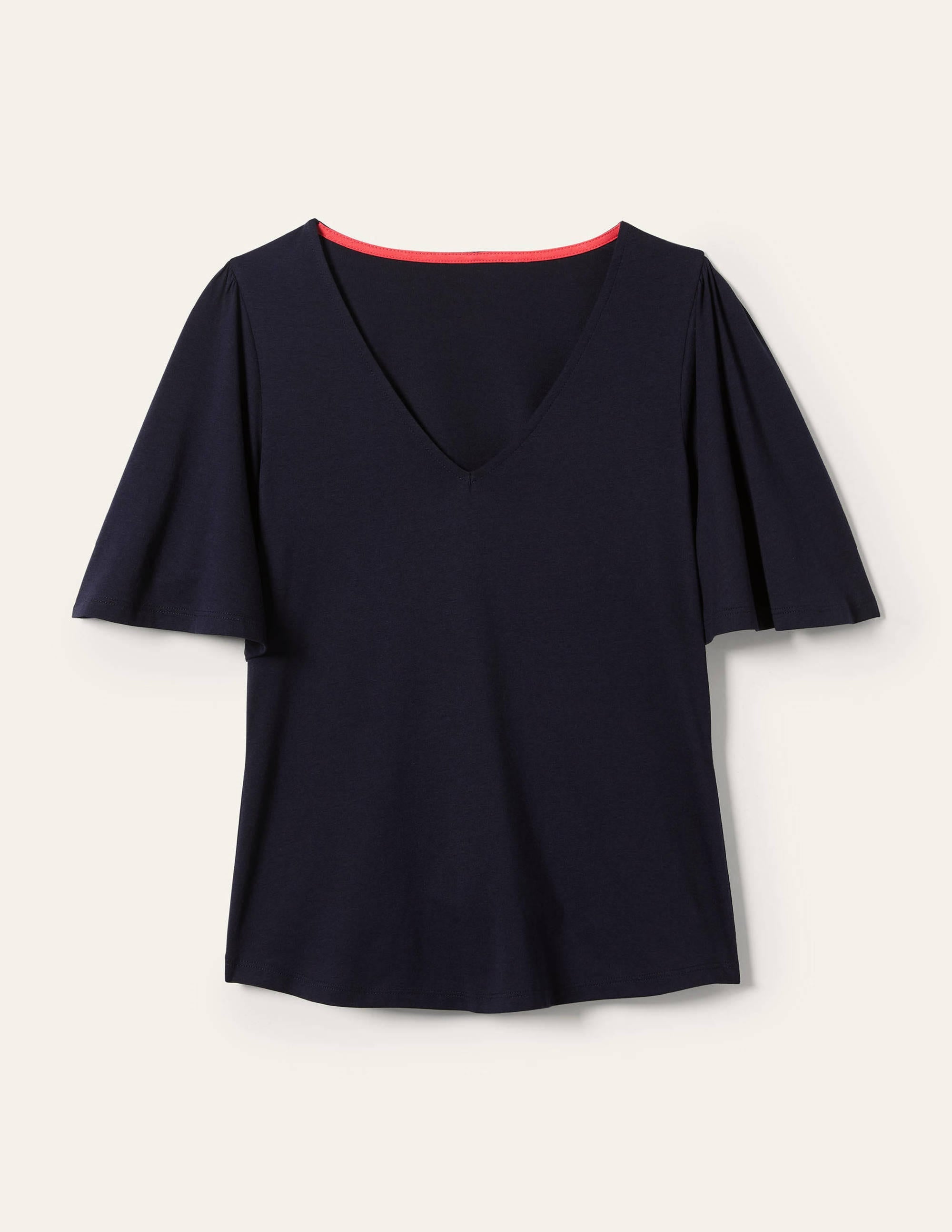 Supersoft Flutter Sleeve Top-Navy - Image 5