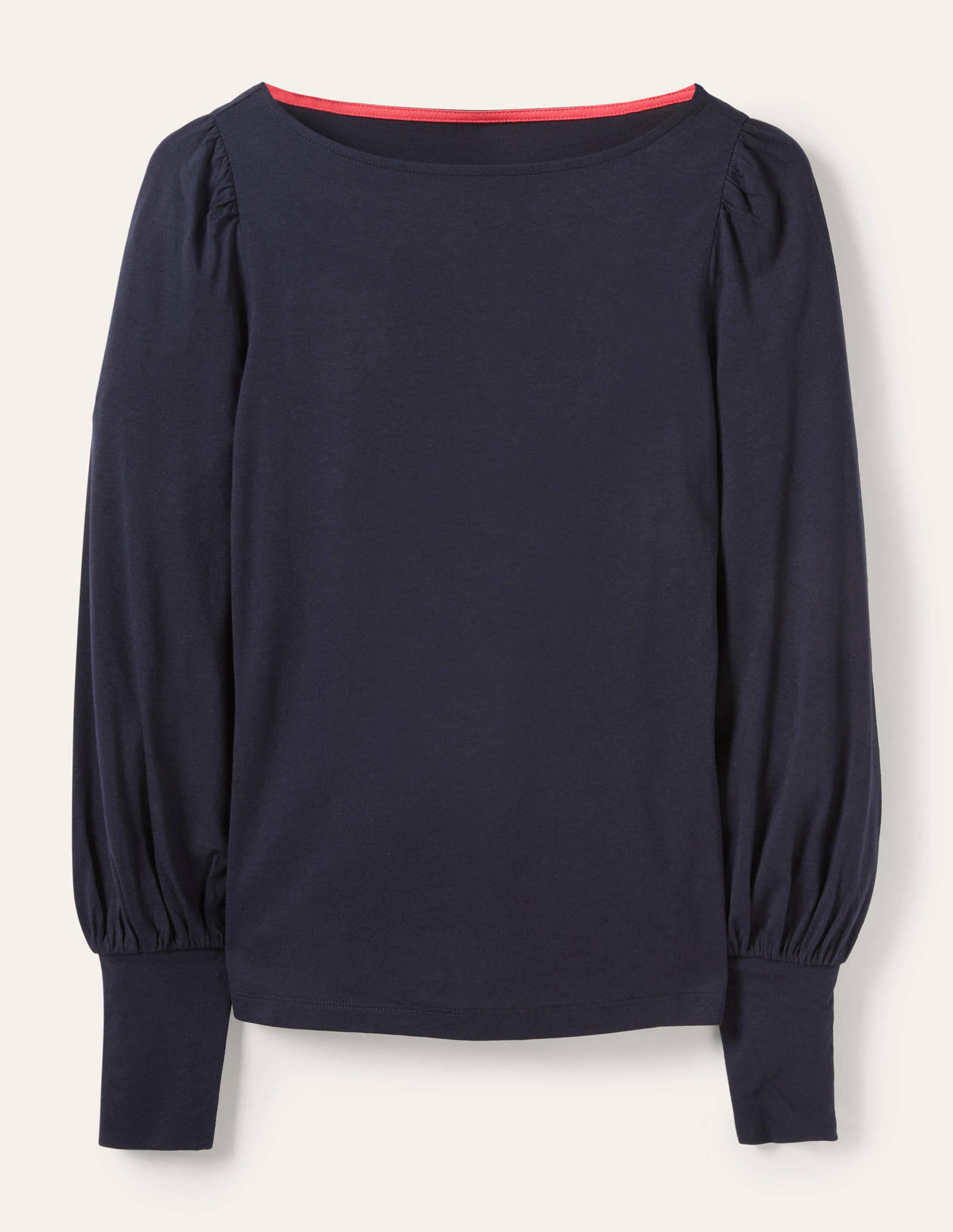 Supersoft Boat Neck Top-Navy - Image 5