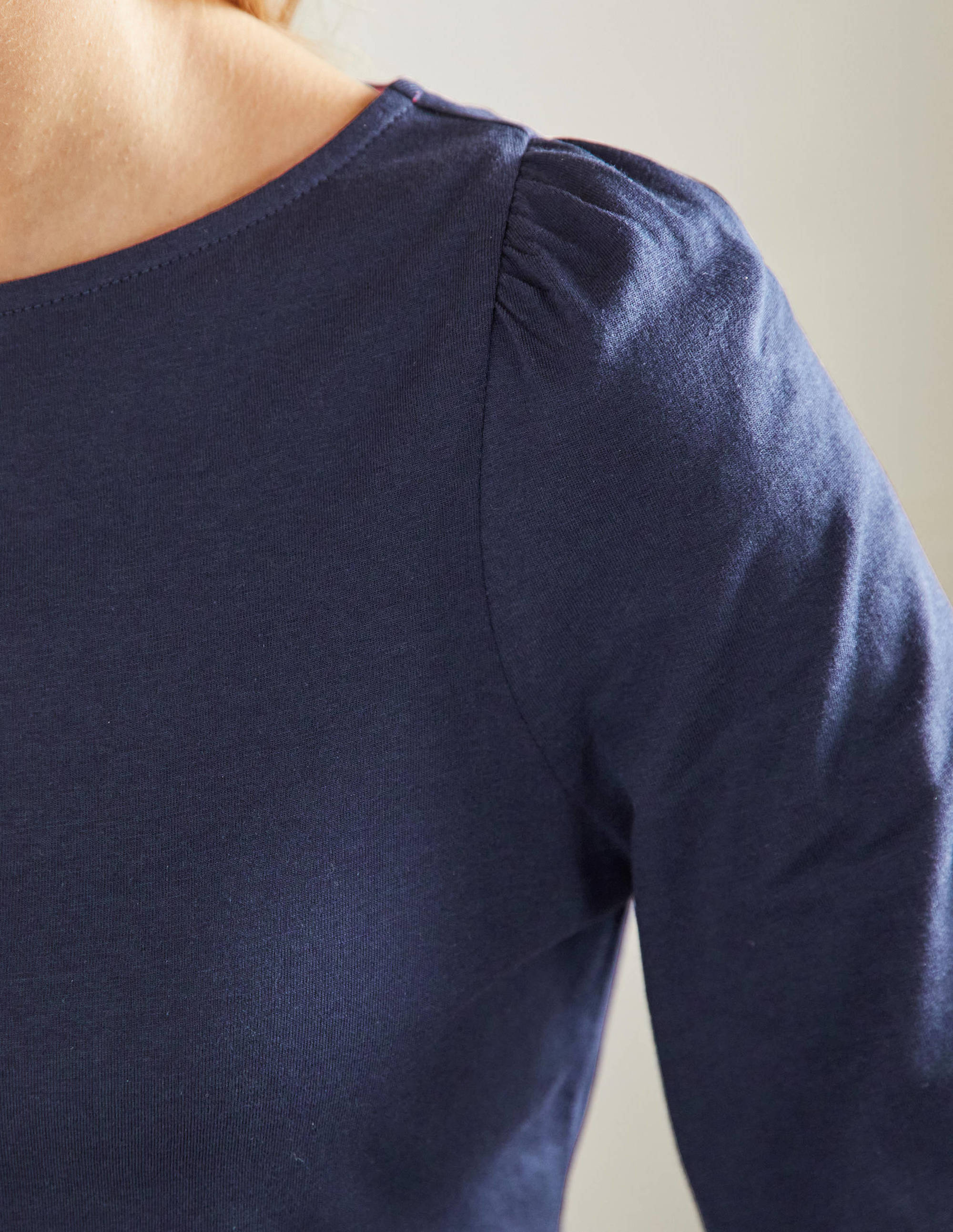 Supersoft Boat Neck Top-Navy - Image 2