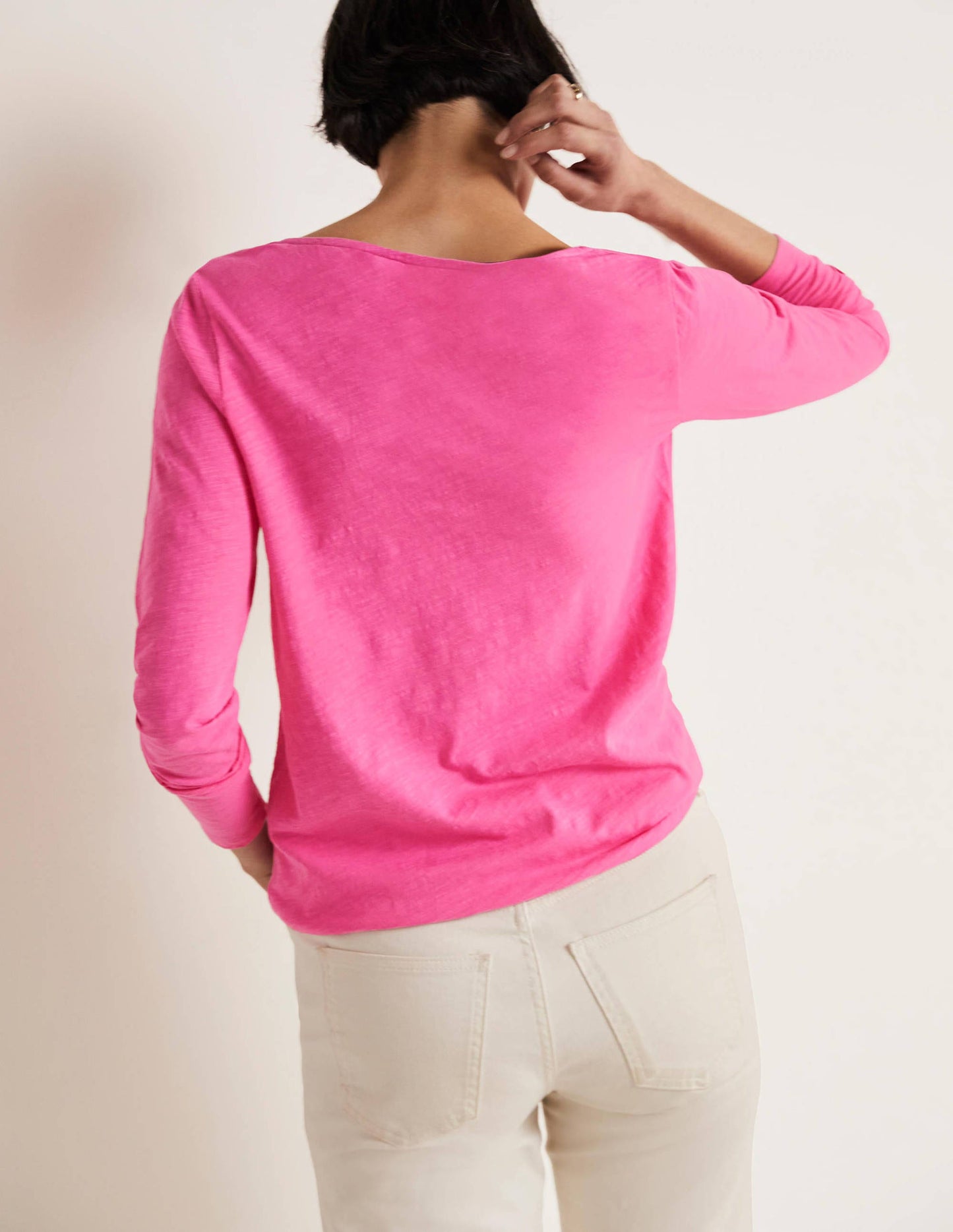 Cotton Square Neck Top-Festival Pink