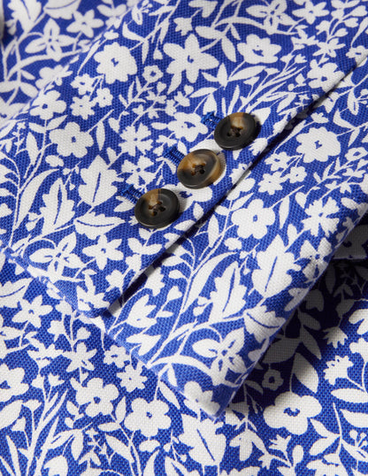 Carrie Textured Cotton Blazer-Ocean Blue/Ivory Wildflower-6