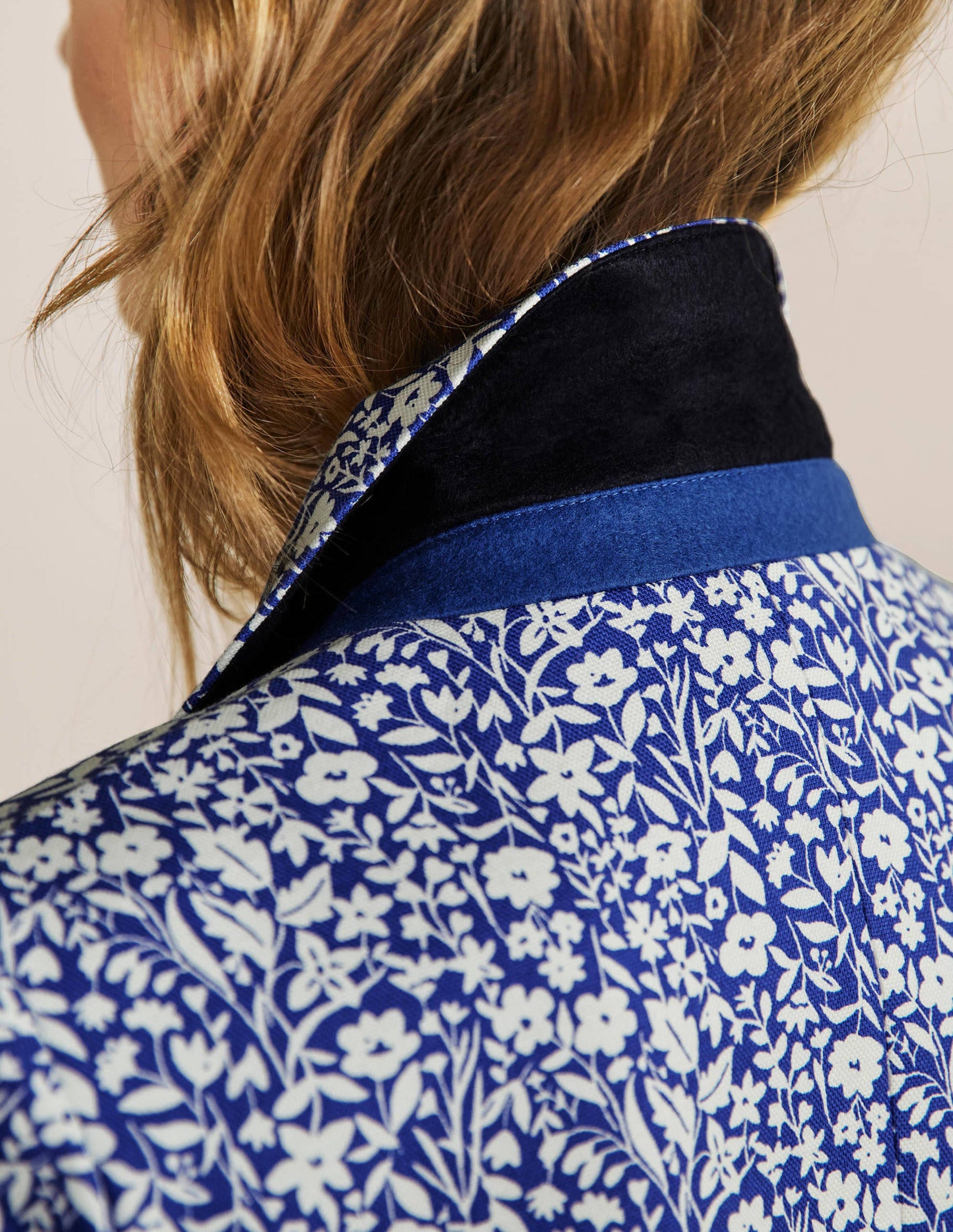 Carrie Textured Cotton Blazer-Ocean Blue/Ivory Wildflower-5