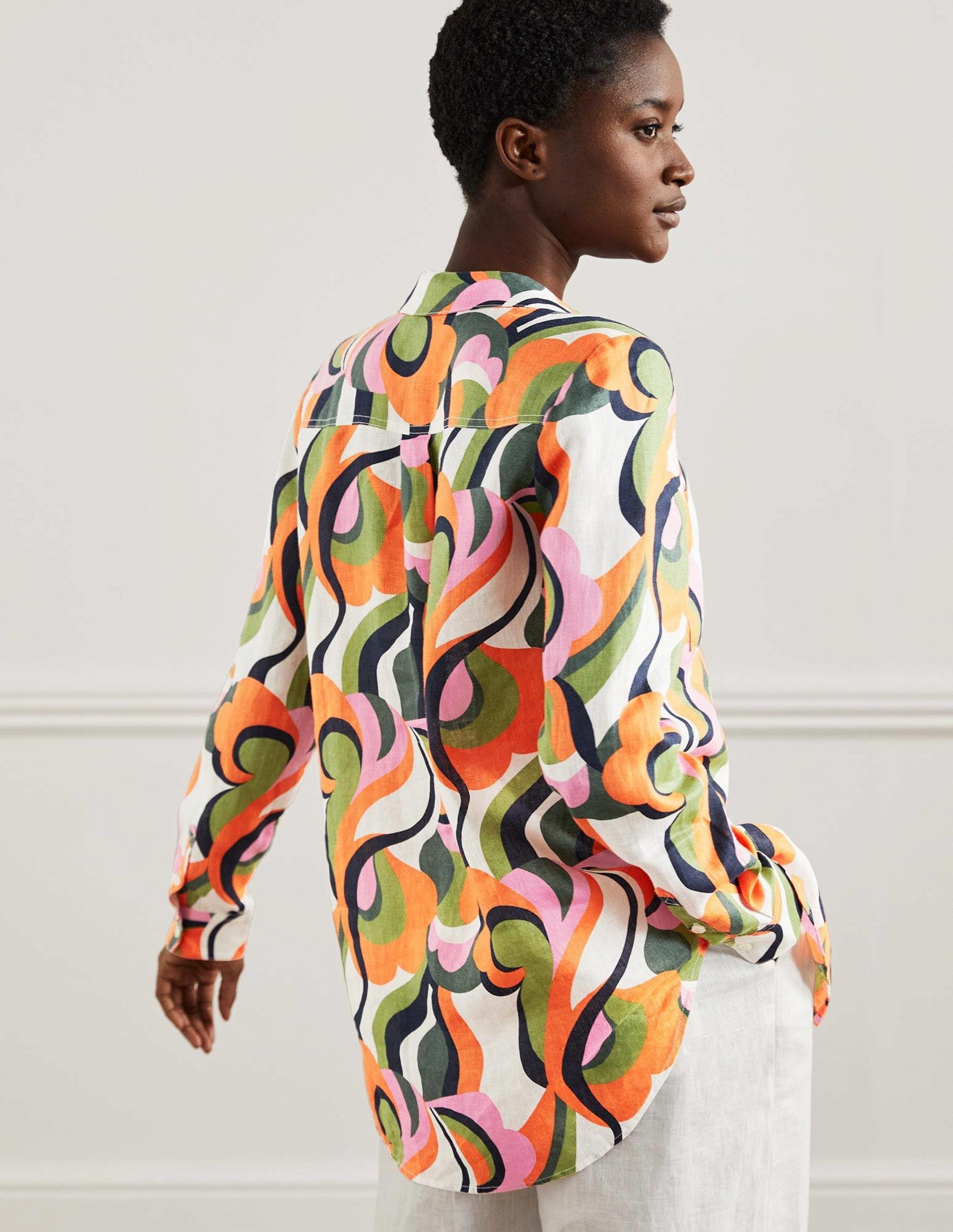 Linen Shirt-Multi, Abstract Swirl-7