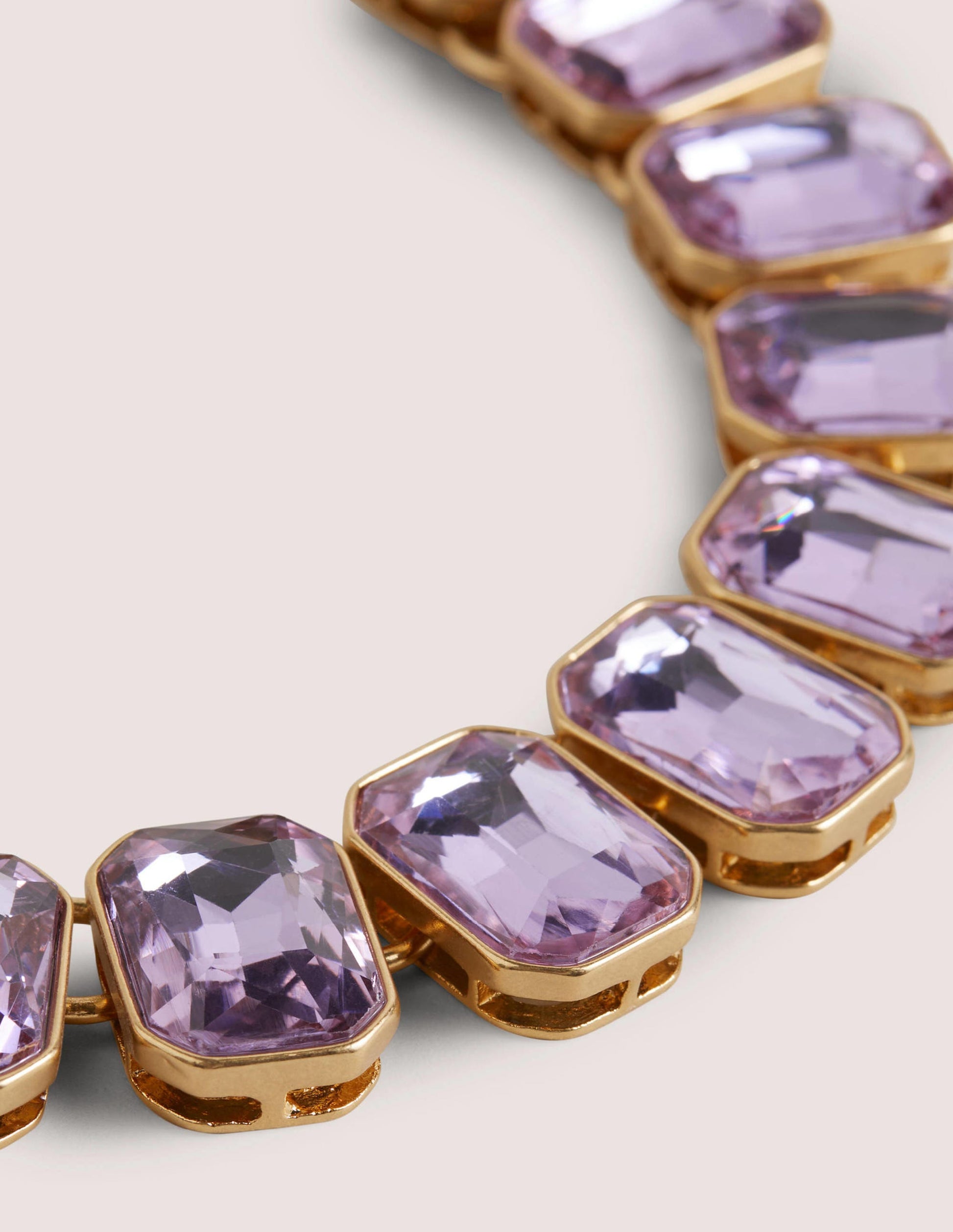 Chunky Jewelled Necklace-Purple-2